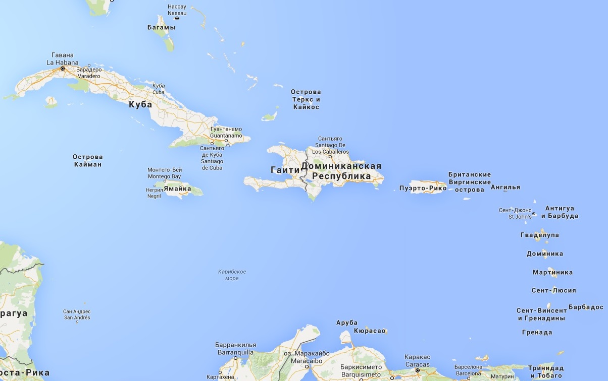 карта карибского бассейна на русском языке